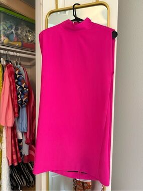 Zara Hot Pink Sleeveless Mock Neck Mini Dress